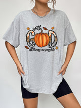 Glownestbest ® | Round Neck Short Sleeve Graphic T-Shirt Cloudy Blue 41da083a8d0b4517a0a336f80dd93d10-Max Glownestbest