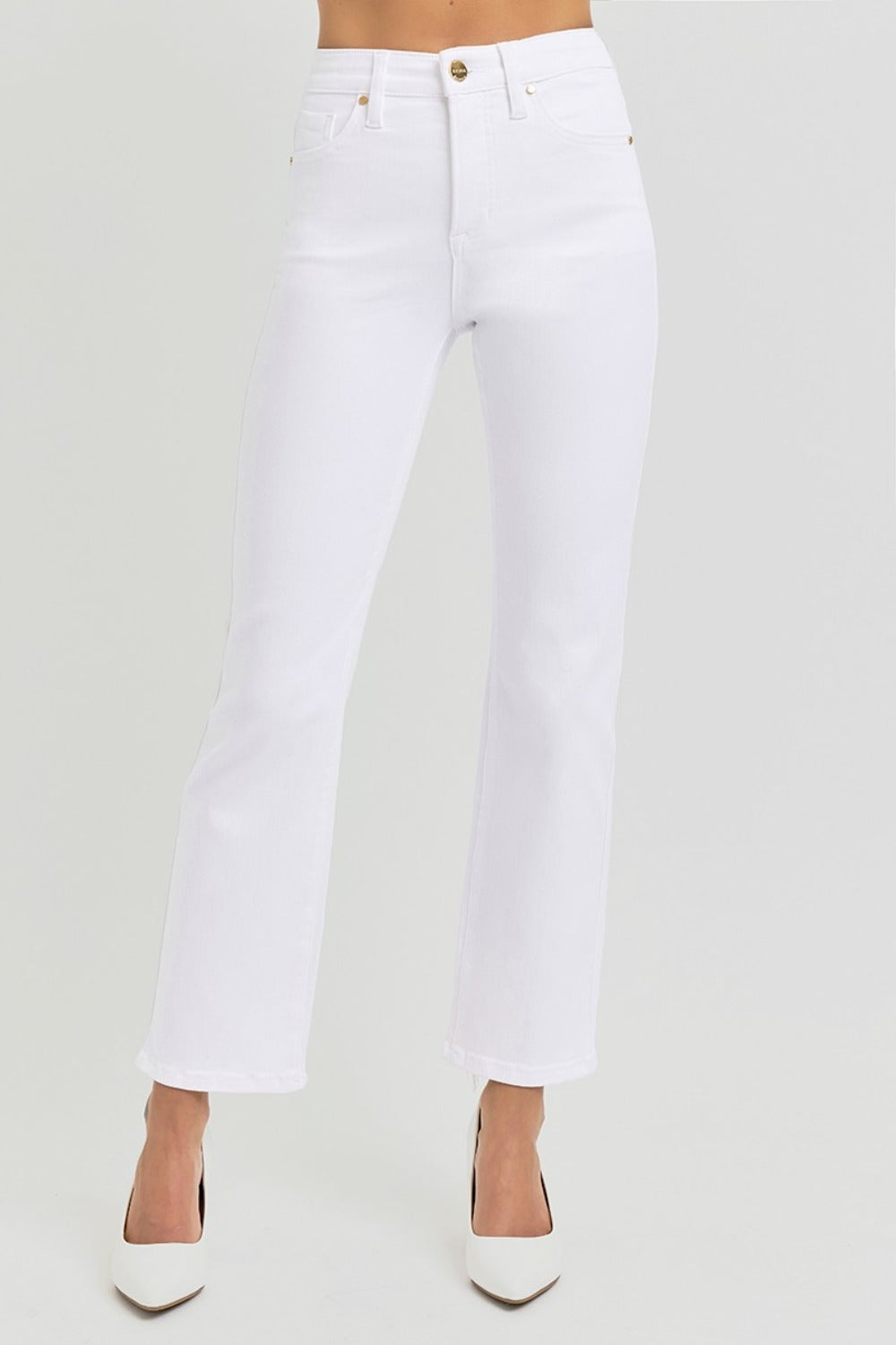 RISEN Full Size Tummy Control Elastic Band High Rise Crop Straight Jeans White 42906d9c-e8d4-482c-8827-2b91bf137ca8-Max Trendsi