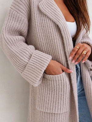 Pocketed Collared Neck Dropped Shoulder Cardigan 437a15a5-a361-471c-aa57-fa8b89283e36-Max Glownestbest