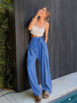 Tied High Waist Wide Leg Pants Blue 44977b51-f78f-4686-a289-b870e7d79dd3-Max Trendsi