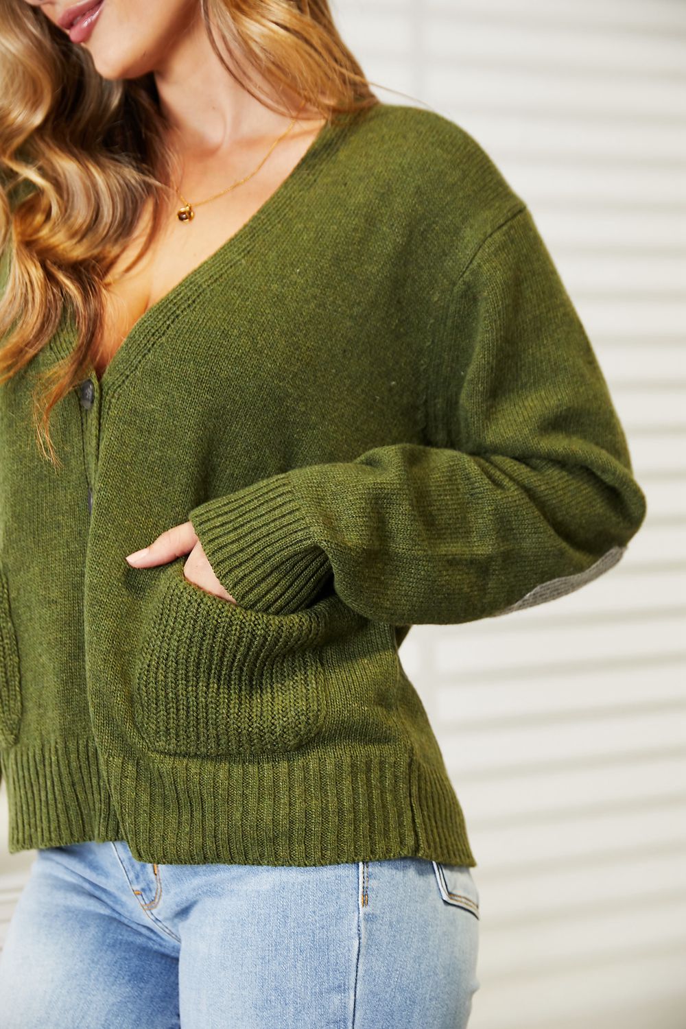 Heimish Full Size Long Sleeve V Neck Button Down Cardigan 4552734a0a1c4aafa295530c7d978cb8-Max Glownestbest