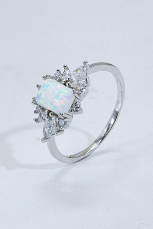 925 Sterling Silver Zircon and Opal Ring 455c9098138b45f3a07bceccdd79dd98-Max Trendsi
