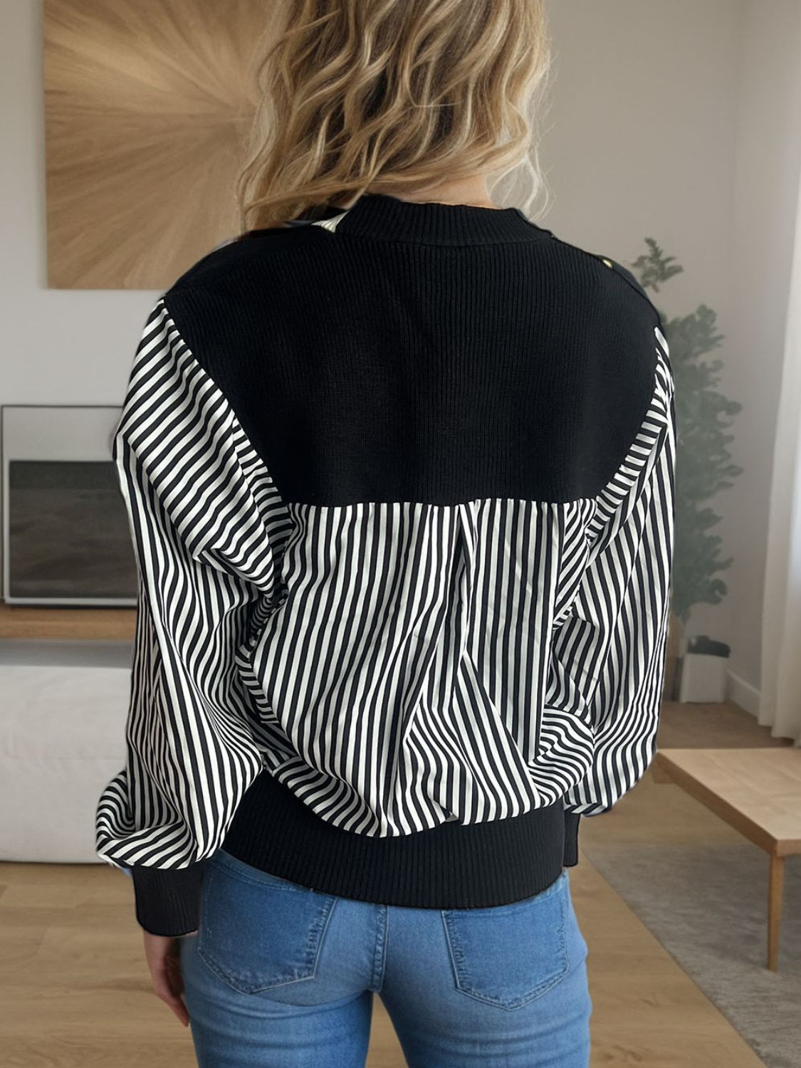 Striped Button Down Long Sleeve Cardigan 4589e868-0573-4e58-938f-18c5c5a4138c-Max Glownestbest
