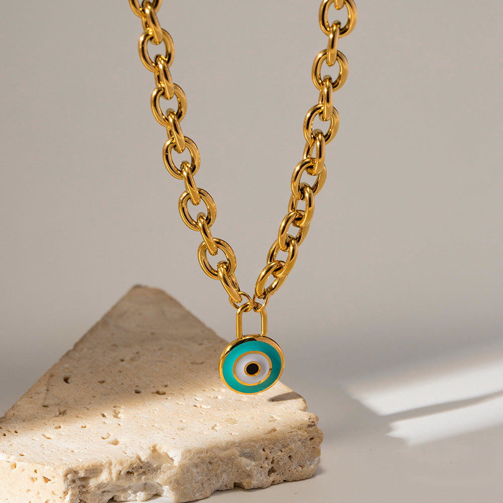 18K Gold Noble Atmosphere Concentric Circle Design Versatile Necklace 45a3d46a-0616-4961-89c6-736254e0524e Artshiney