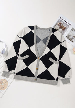 Color Block Button Down Long Sleeve Cardigan 45b62d27-6905-47eb-86e7-0fa3f315dcf7-Max Glownestbest