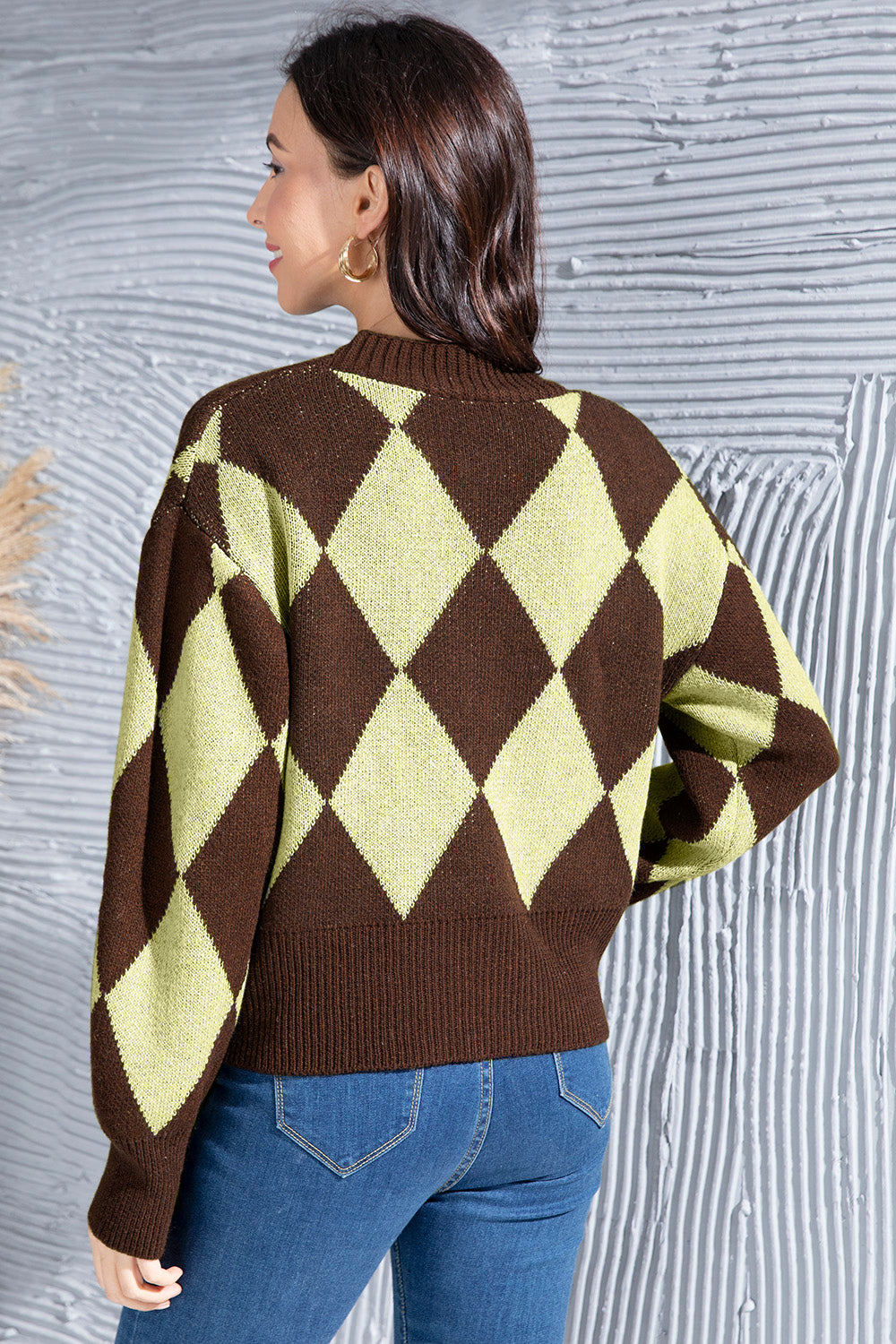 Geometric Button Up Dropped Shoulder Cardigan 45ca4b82-6ccc-4a74-9095-2648aaf7b306-Max Glownestbest
