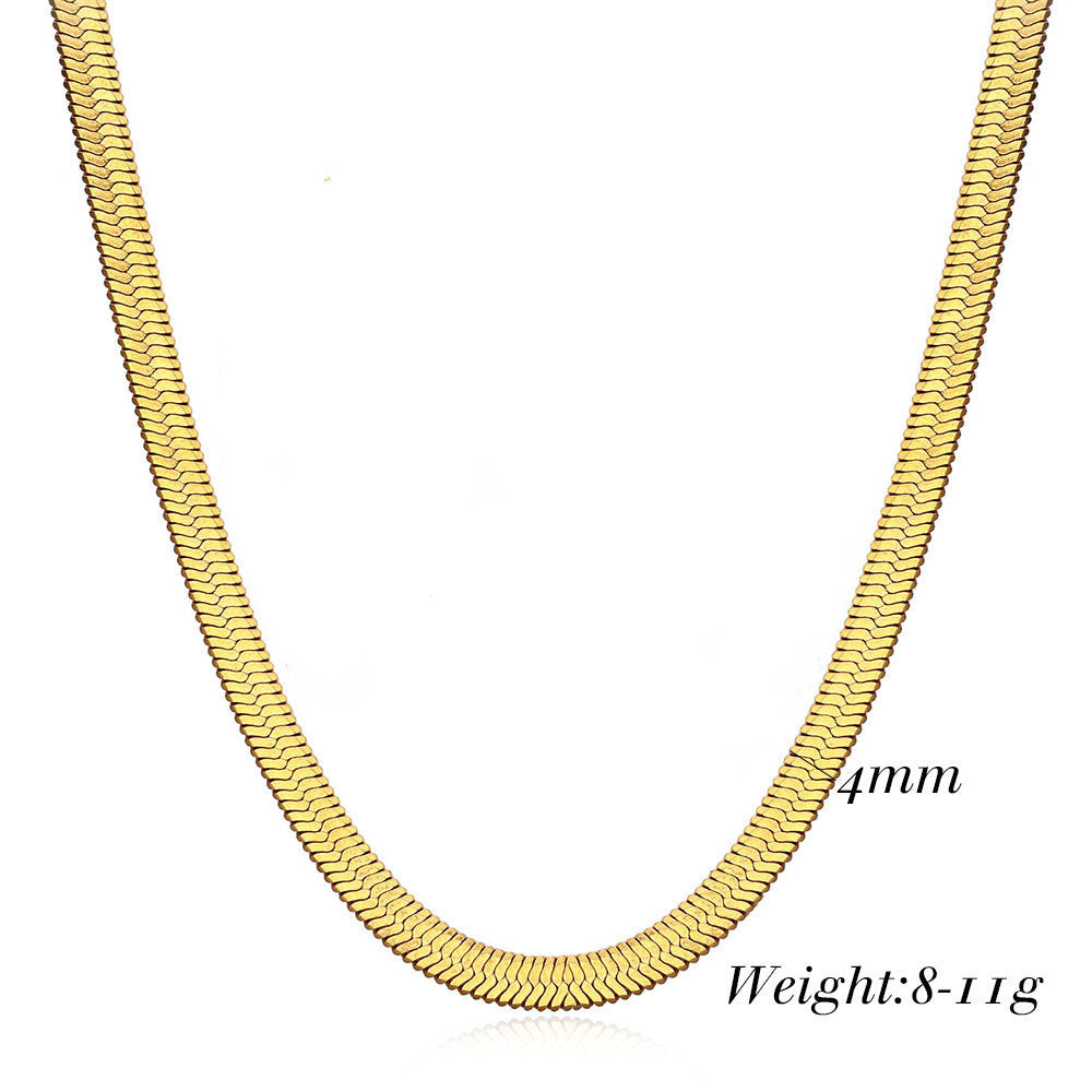 18K Gold Plated Pop Snake Bone Chain Necklace 4675698f-8f9a-401e-a975-288f9f9f136d Artshiney