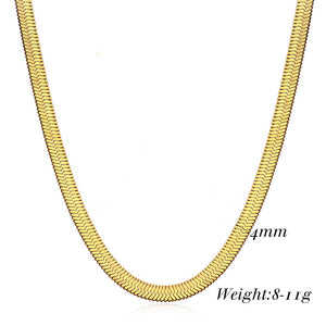 18K Gold Plated Pop Snake Bone Chain Necklace 4675698f-8f9a-401e-a975-288f9f9f136d Artshiney