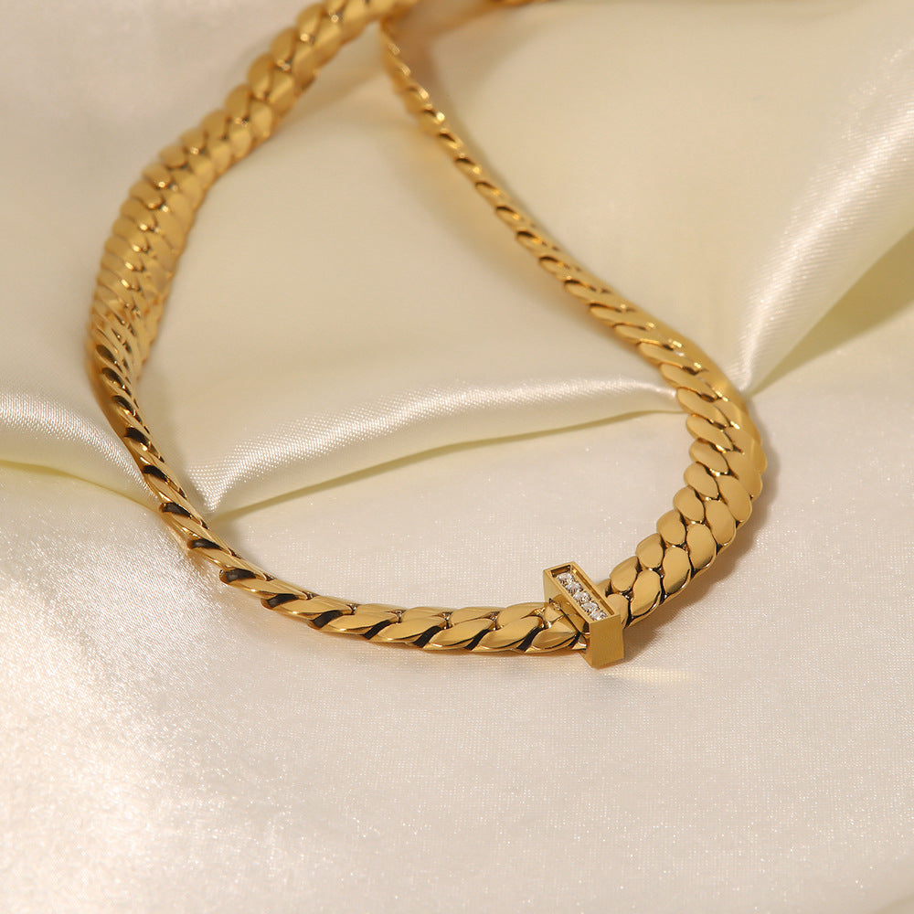 18K Gold Thick Chain Design Simple Hip Hop Style Necklace 46dc272e-083e-4cf9-acea-550cc3b000f6 Artshiney