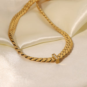 18K Gold Thick Chain Design Simple Hip Hop Style Necklace 46dc272e-083e-4cf9-acea-550cc3b000f6 Artshiney