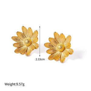 18K gold exquisite noble flower/daisy design light luxury style necklace bracelet ring earrings set Style F-Earring-18 4714ab70-8a88-47ad-bc6e-be2fc1746575 Glownestbest