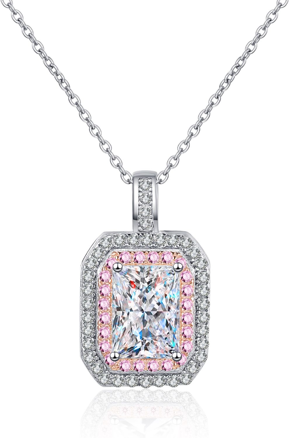 1 Carat Moissanite Geometric Pendant Chain Necklace 478c283808d245f3baaceb4d506157f7-Max Trendsi