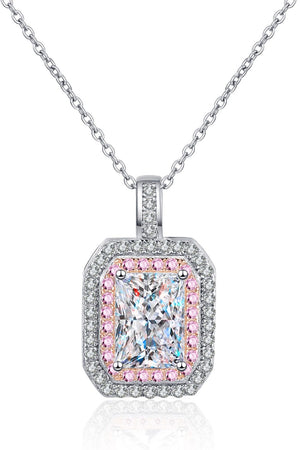1 Carat Moissanite Geometric Pendant Chain Necklace 478c283808d245f3baaceb4d506157f7-Max Trendsi