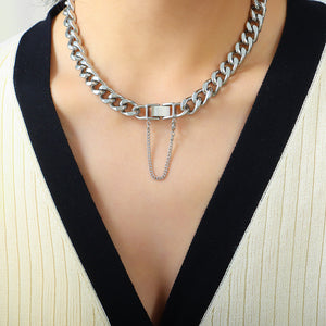 18K Gold Thick Chain Hip Hop Tassel Necklace Bracelet Set 4792804a-e465-44fd-9193-9a73bb4438ad Artshiney