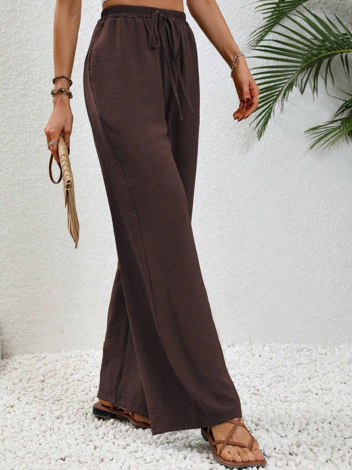 Wide Leg Drawstring Pants 47dee7e6-abfe-491d-aac7-965c26e05cbc-Max Trendsi