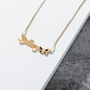 Noble Dazzling Butterfly Custom Name Necklace 480b923f-a7fe-40ca-b614-5afe5f1f4e0e Artshiney