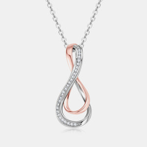 925 Sterling Silver Inlaid Moissanite Infinity Pendant Necklace 489d7650-d678-46a4-a412-59409bd96ecc-Max Trendsi