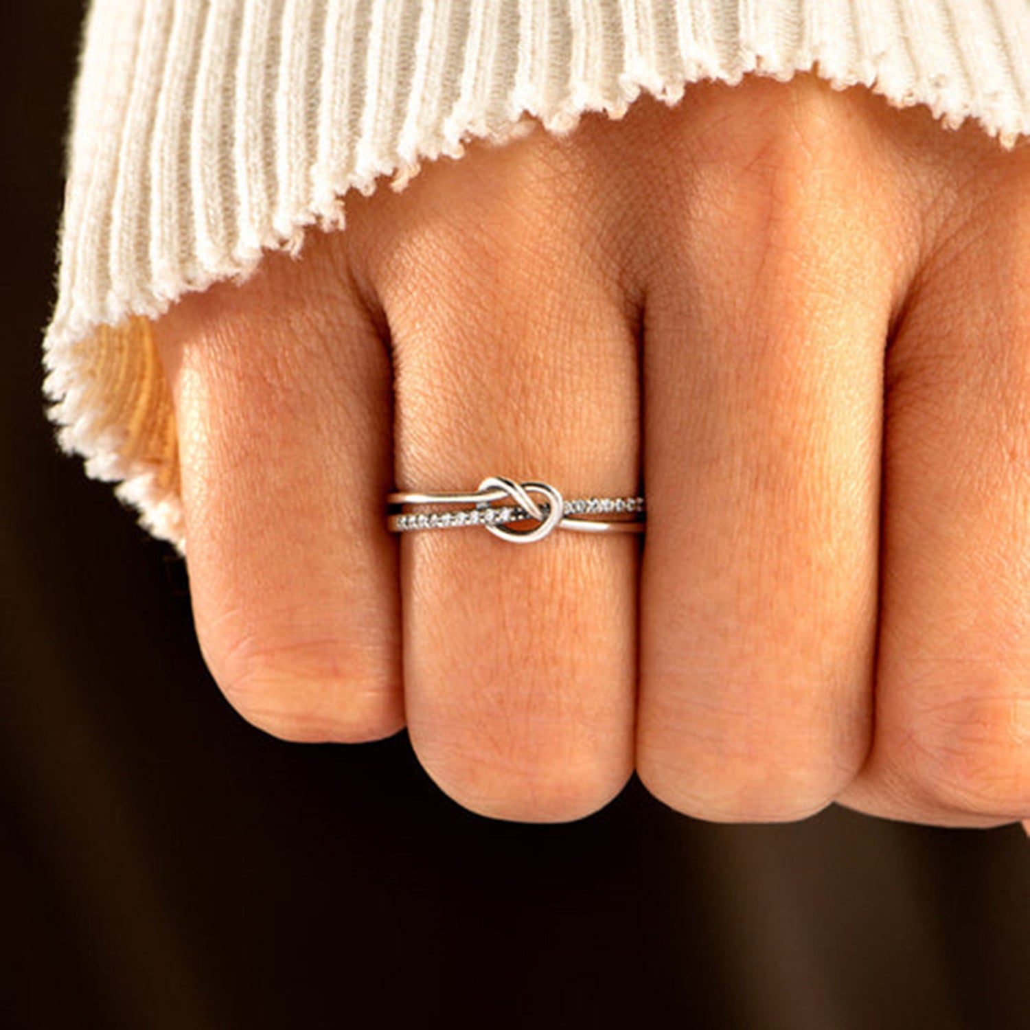 925 Sterling Silver Double-Layered Knot Ring 48c56595-fc4d-42c7-858a-bc6fbee67acf-Max Trendsi