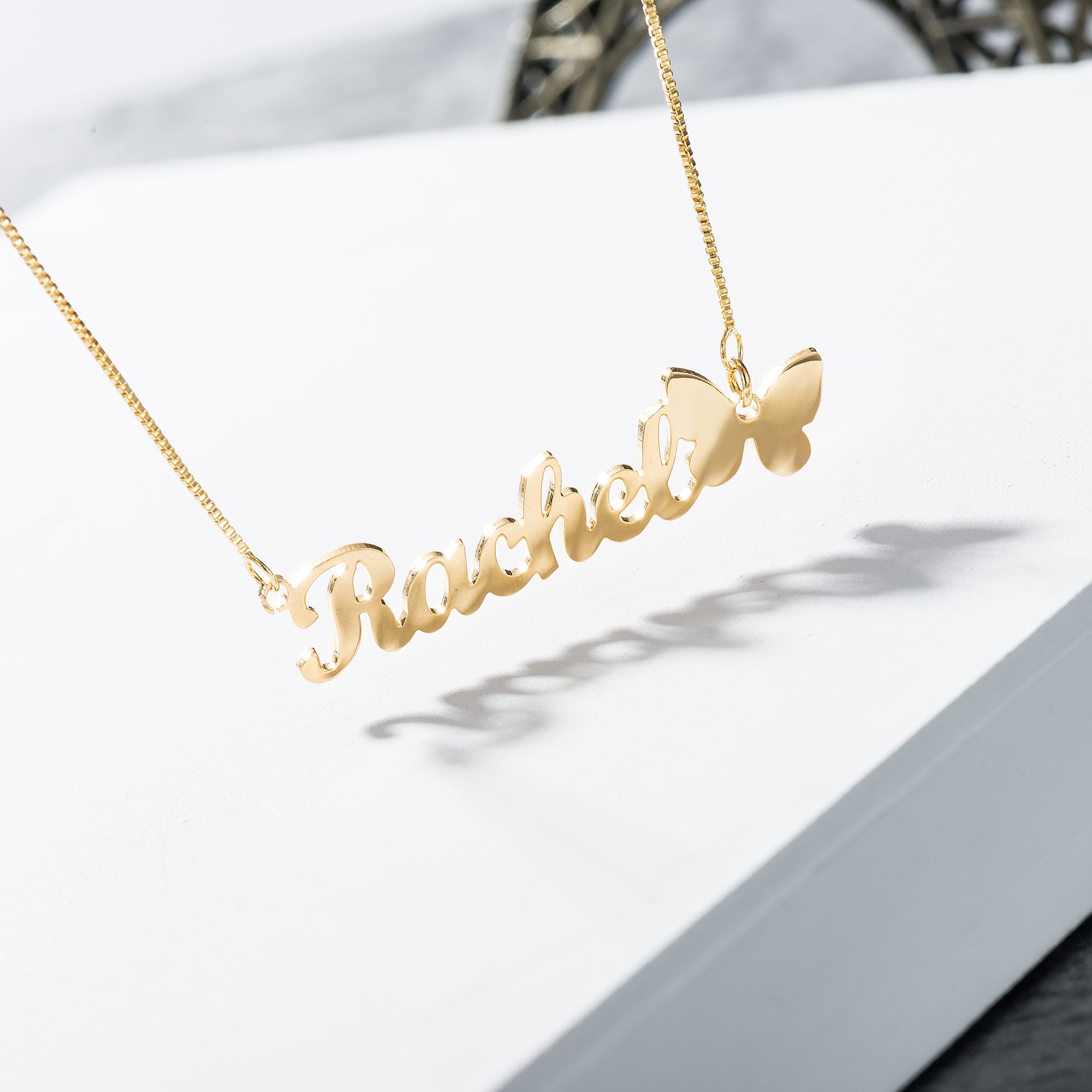 Beautiful Butterfly Custom Name Necklace 48e30484-6826-4095-af1f-54fa931dff0f Artshiney