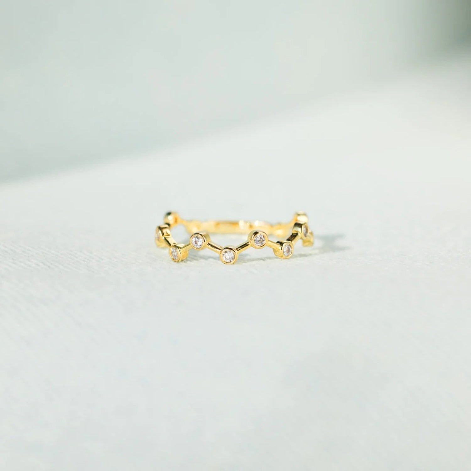18K Gold-Plated 925 Sterling Silver Zircon Ring 48ee4570-59b4-41bc-bc3a-d9f5f6ab6cfa-Max Trendsi