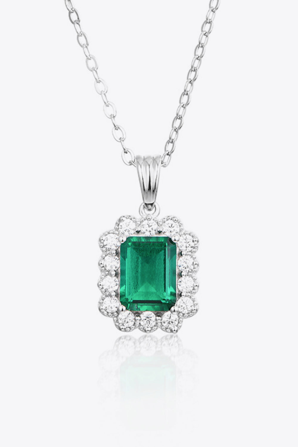 1.5 Carat Lab-Grown Emerald Pendant 925 Sterling Silver Necklace Green One Size 49ae41ecbb3645a2bfeb7a40d22b2acb-Max Trendsi