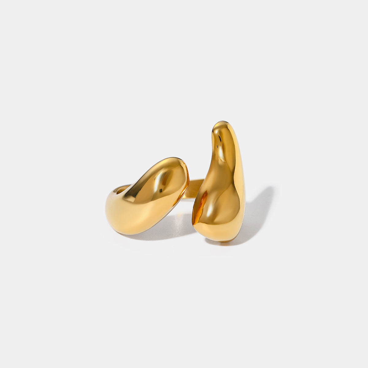 18K Gold-Plated Stainless Steel Open Ring Gold One Size 4a000d43-bb92-4b07-b977-a169f2433551-Max Trendsi