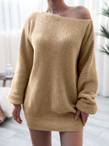 Rib-Knit Mini Sweater Dress Khaki 4a09a022272b4f3cb3587452986e2cc9-Max Glownestbest