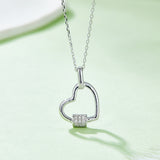 Moissanite 925 Sterling Silver Heart Shape Necklace Silver One Size 4a21879b72384deca93f555628735c3f-Max Trendsi