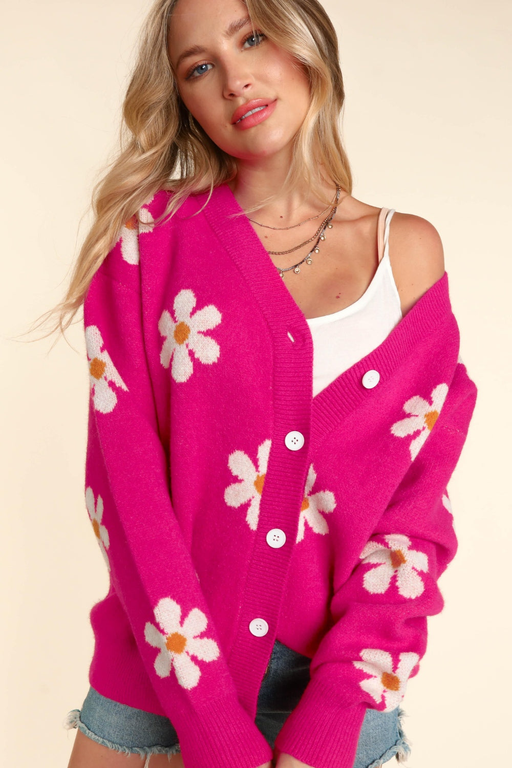 Glownestbest® | Daisy Floral Button Down Long Sleeve Cardigan 4a8ea48a-129f-46e4-8705-dca2f1ccd31e-Max Glownestbest