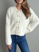 Heart Button Round Neck Cardigan White One Size 4b49db11-cb99-4e9f-b5ec-6ea7d13fdc8b-Max Glownestbest
