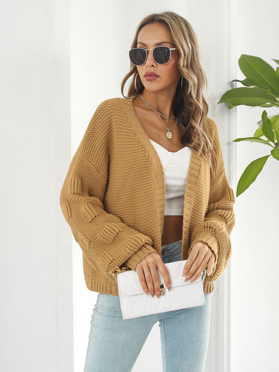 Open Front Ribbed Trim Cardigan Camel 4bc806cc713e40358d102dd37e20098b-Max Glownestbest