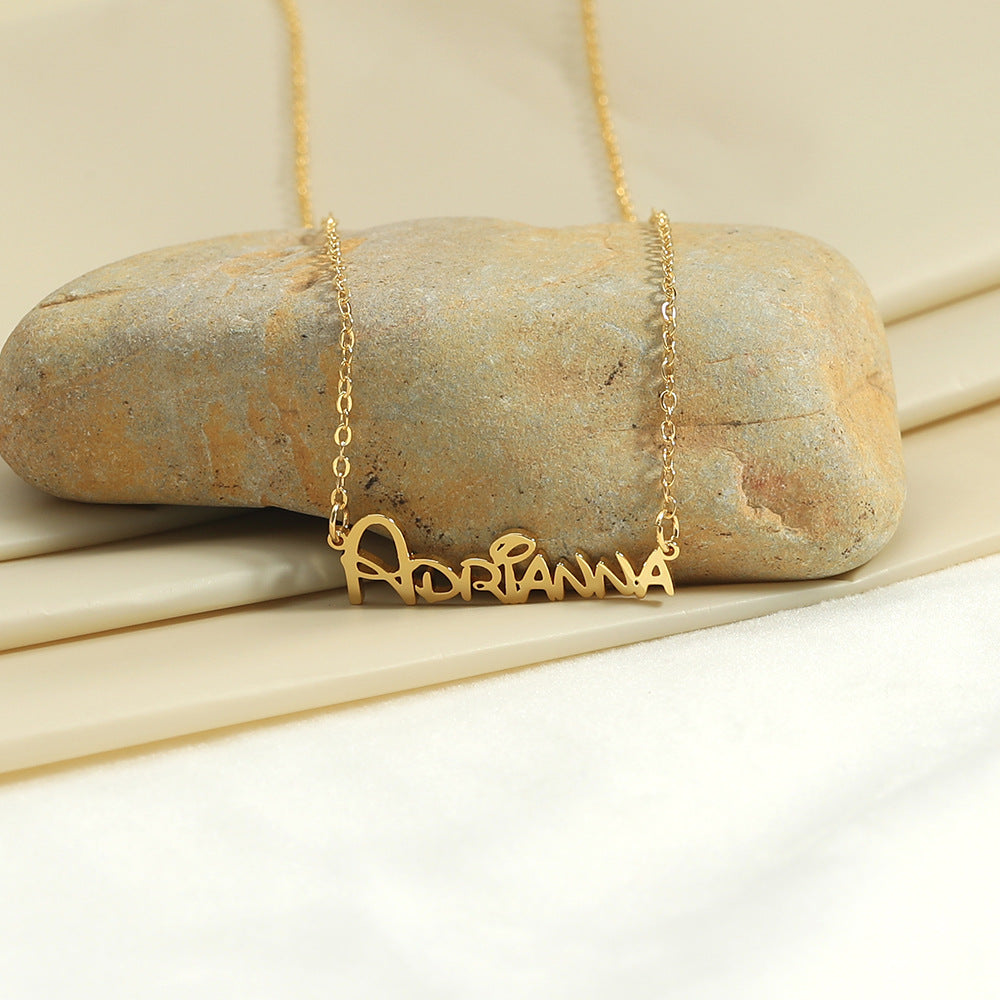 S925 Silver Customizable Alphabet Pendant Necklace 4c4f8b35-2338-438f-b5a6-29690177602b Artshiney