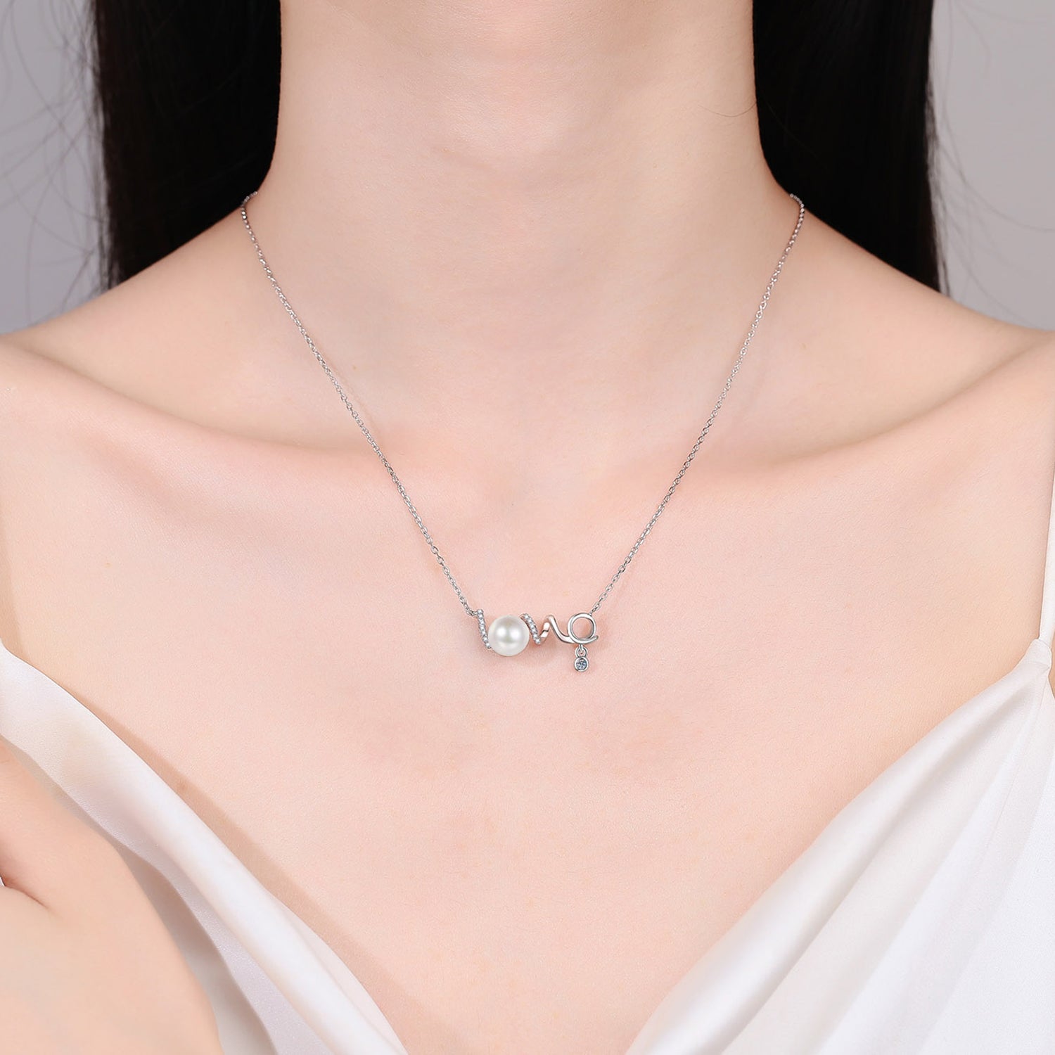Pearl Moissanite 925 Sterling Silver Necklace 4d249f44-5fc3-4abb-a830-b55e307d20c7-Max Trendsi