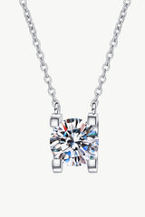 1 Carat Moissanite Chain Necklace Silver One Size 4d355075cf9e4145a58aabcb4596e413-Max Trendsi