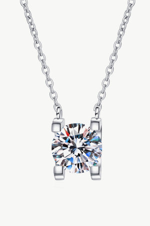 1 Carat Moissanite Chain Necklace Silver One Size 4d355075cf9e4145a58aabcb4596e413-Max Trendsi