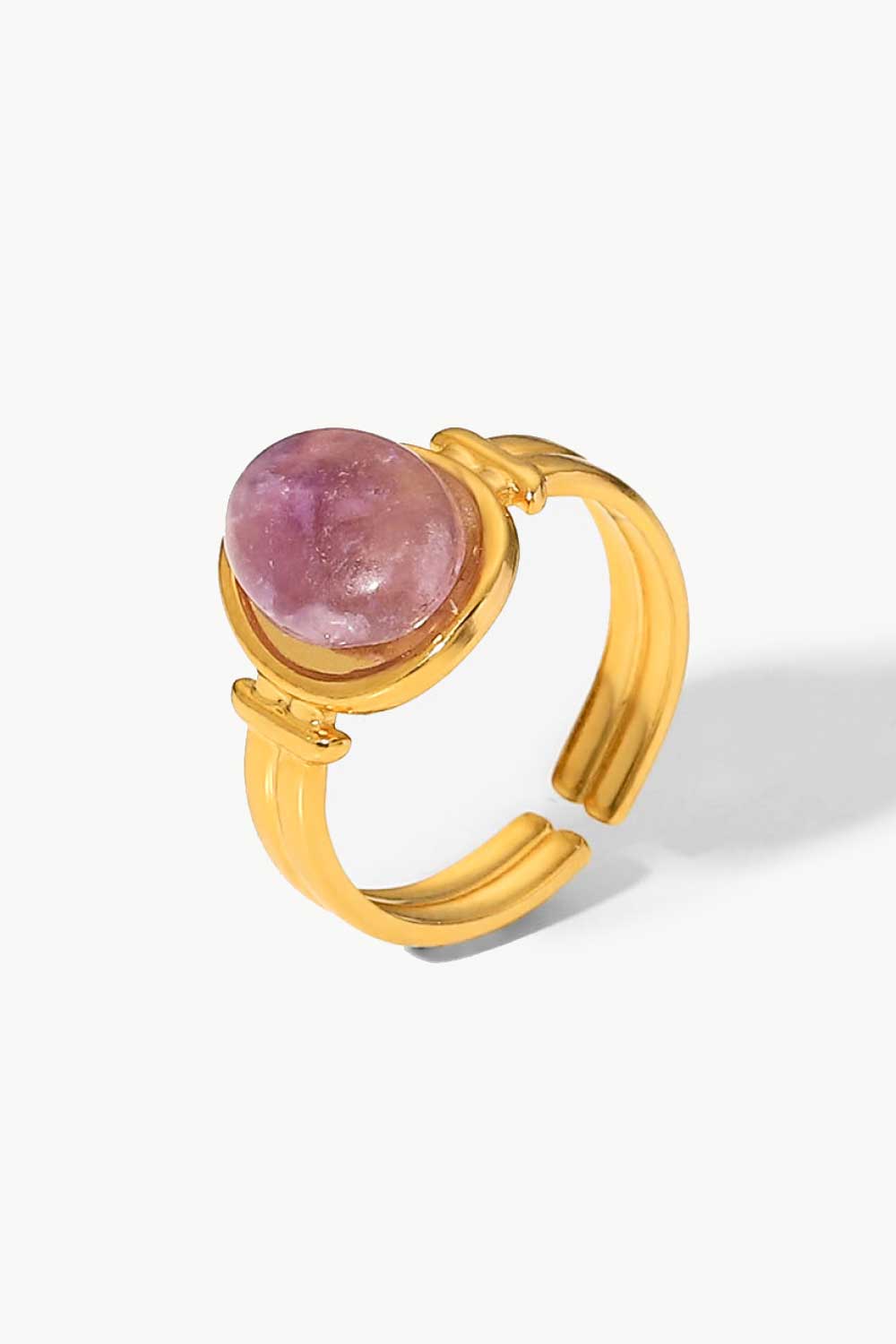 18K Gold Plated Open Ring Purple One Size 4d5f807c1d824d74a77941388a0e3512-Max Trendsi