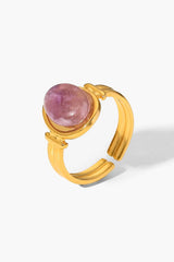 18K Gold Plated Open Ring Purple One Size 4d5f807c1d824d74a77941388a0e3512-Max Trendsi