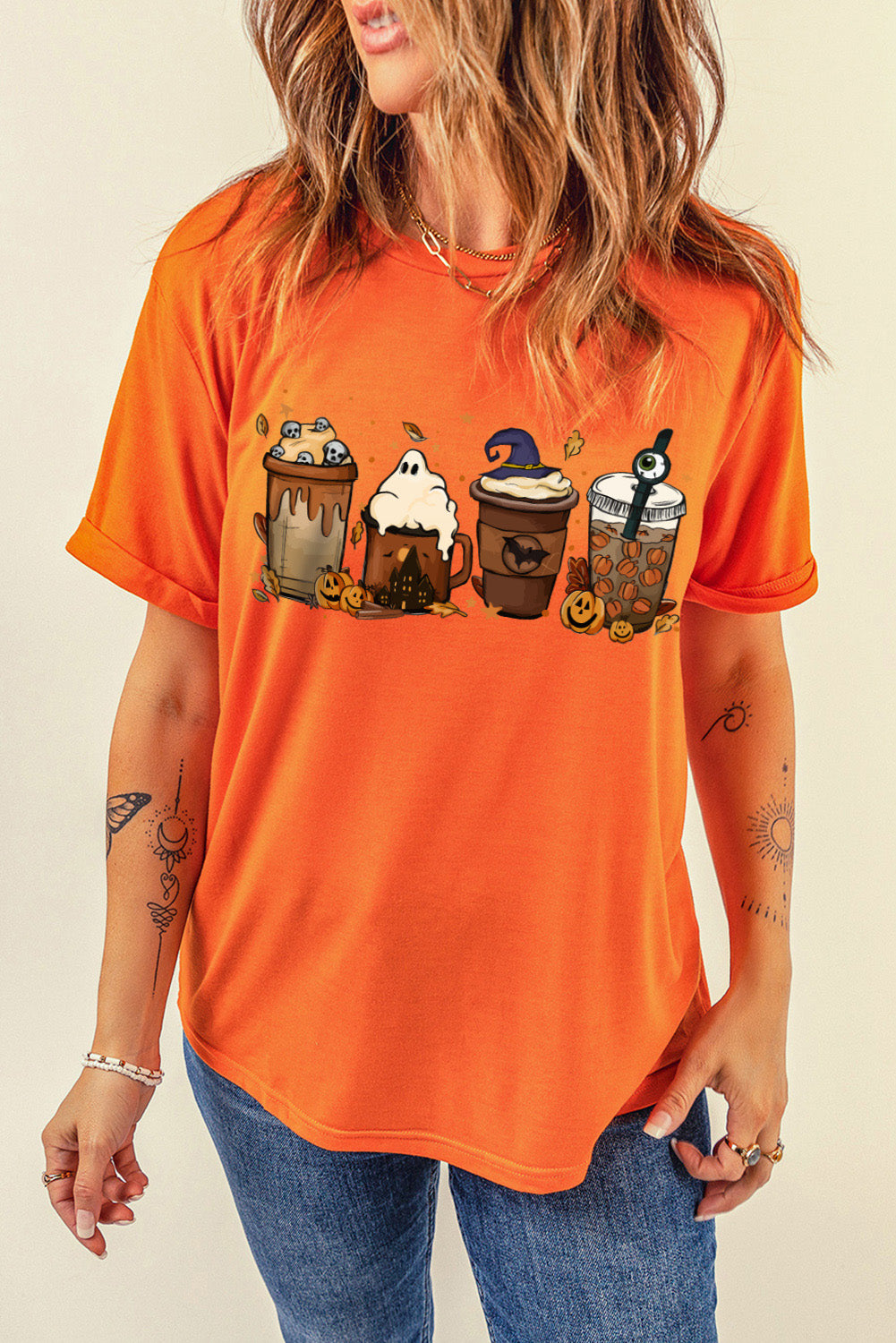 Glownestbest ® | Graphic Round Neck T-Shirt Orange 4d68f2736be8439e804b7b6db518e398-Max Glownestbest