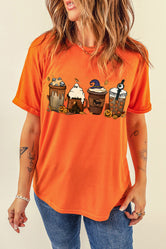 Glownestbest ® | Graphic Round Neck T-Shirt Orange 4d68f2736be8439e804b7b6db518e398-Max Glownestbest