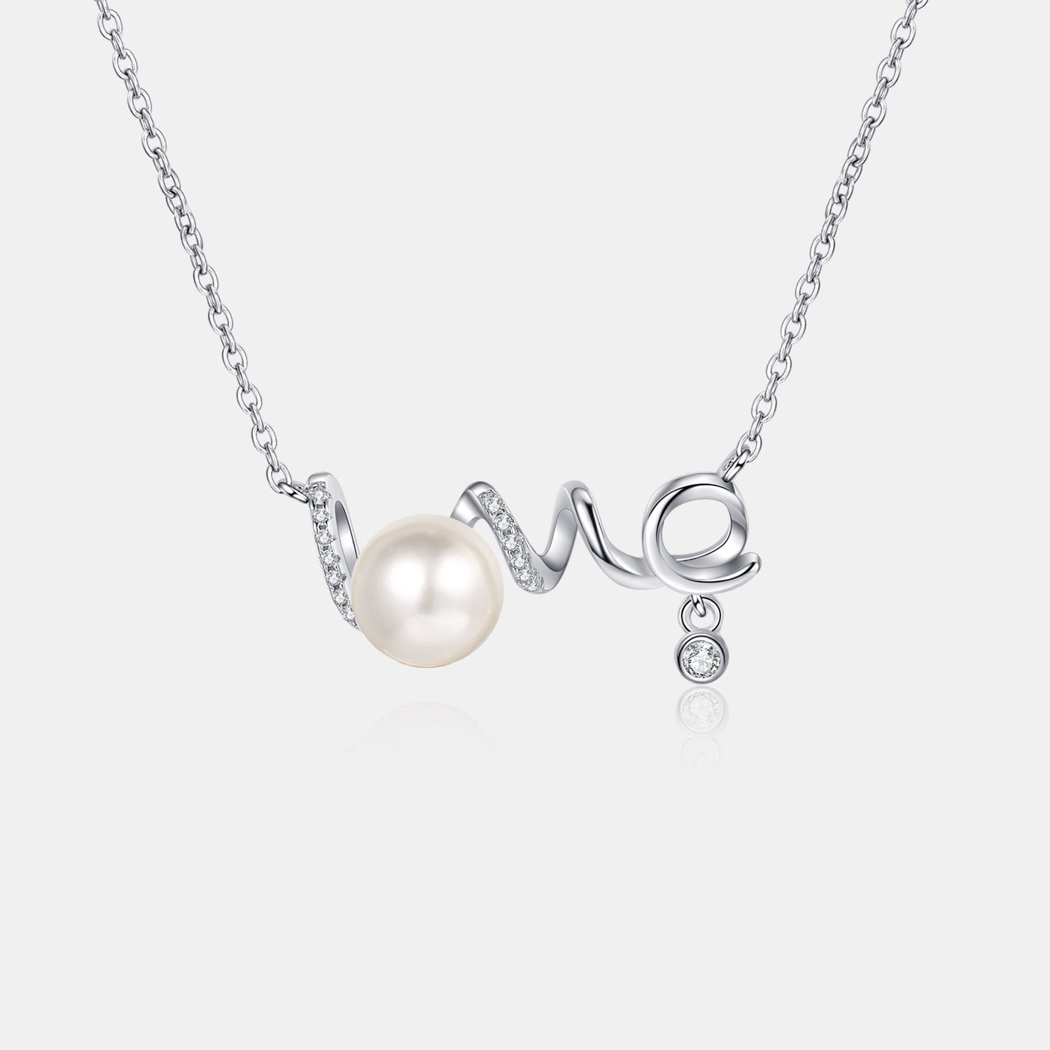 Pearl Moissanite 925 Sterling Silver Necklace Silver One Size 4d6f55e0-b66f-47bf-944d-d79dbf561698-Max Trendsi