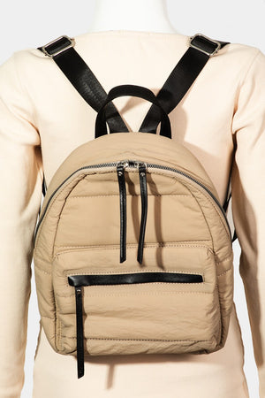 Fame Adjustable Strap Nylon Backpack Bag Khaki One Size 4d702508-558d-4d58-a46e-cdd78245e6c1-Max Trendsi