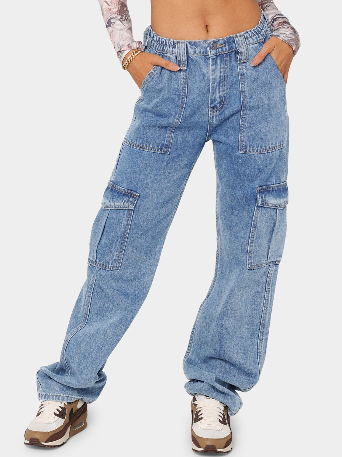 Straight Jeans with Pockets 4d74b44052cf4b559756f6778160d162-Max Trendsi