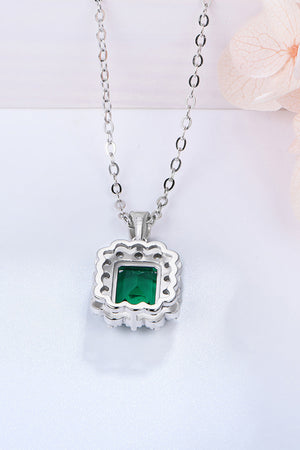 1.5 Carat Lab-Grown Emerald Pendant 925 Sterling Silver Necklace 4df182e3455f4898ac225361cdb90034-Max Trendsi
