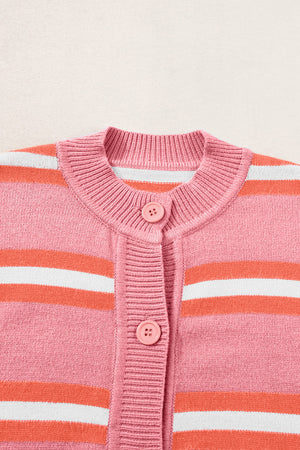 Striped Button Down Long Sleeve Cardigan 4e0add6b35ab4b08877858e3fe82e74c-Max Glownestbest