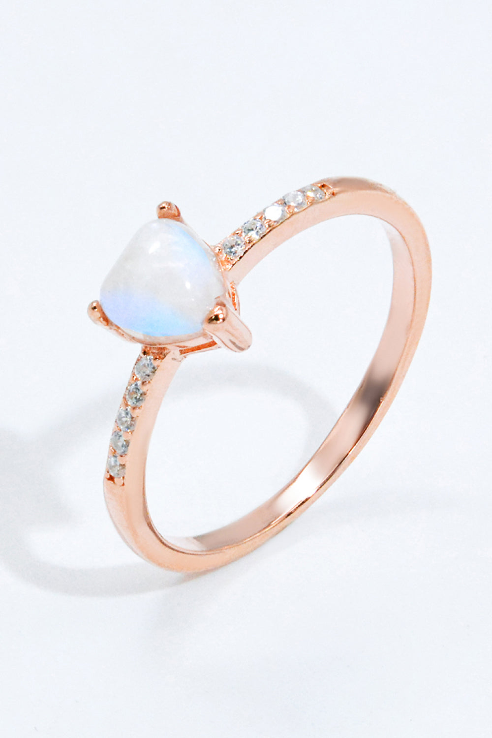 Natural Moonstone Heart 18K Rose Gold-Plated Ring 4e66d44123e347188c57a797b88f7890-Max Trendsi