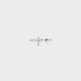 Heart Shape Cross Inlaid Zircon Open Ring Silver One Size 4e9c3f71-5ab9-4c0e-8139-80b5650b4412-Max Trendsi