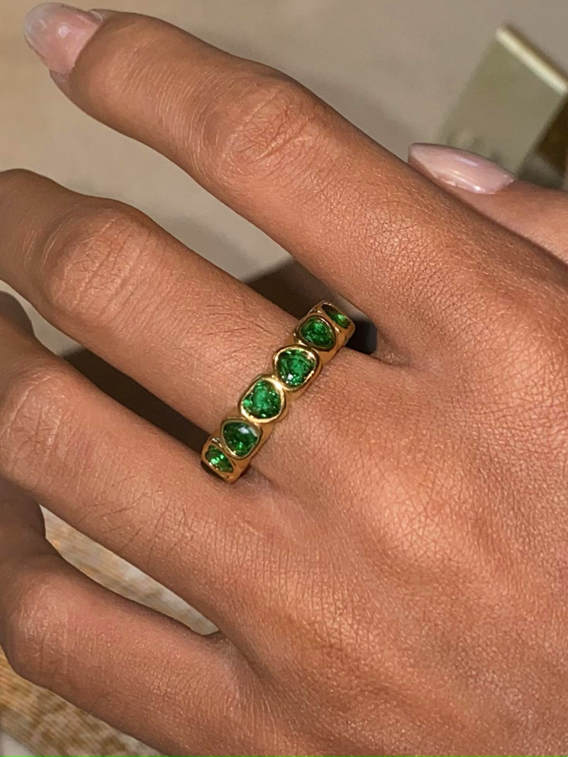 18K Gold-Plated Inlaid Zircon Ring 4ea6a160-5f7a-42be-82a8-952570472247-Max Trendsi