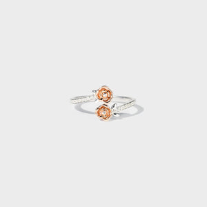 Rose Shape Inlaid Zircon Bypass Ring Silver 4eef4edc-b9ff-463d-90ad-a3168b0c55de-Max Trendsi