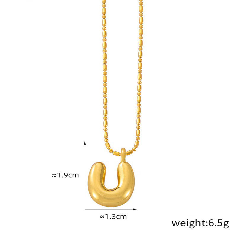18K gold simple and elegant 26 letters design light luxury style necklace 4ef6b241-ecb5-4652-957f-284985d7c9f5 Artshiney