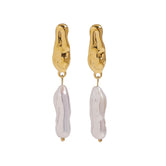 18K gold geometric shape with pearl design high-end earrings A Pair 4f03a1a6-92ba-438a-bf77-5666bf106be7 Artshiney